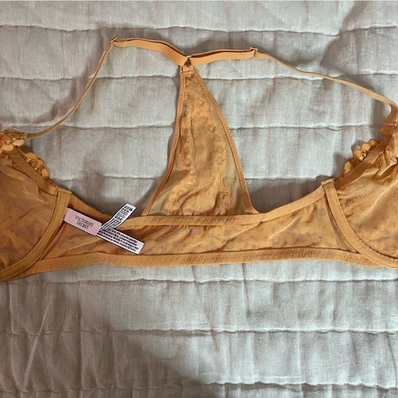 Victorias Secret Body by Victoria Unlined Orange Lace Racerback Bra Size 32DDD - Picture 11 of 13